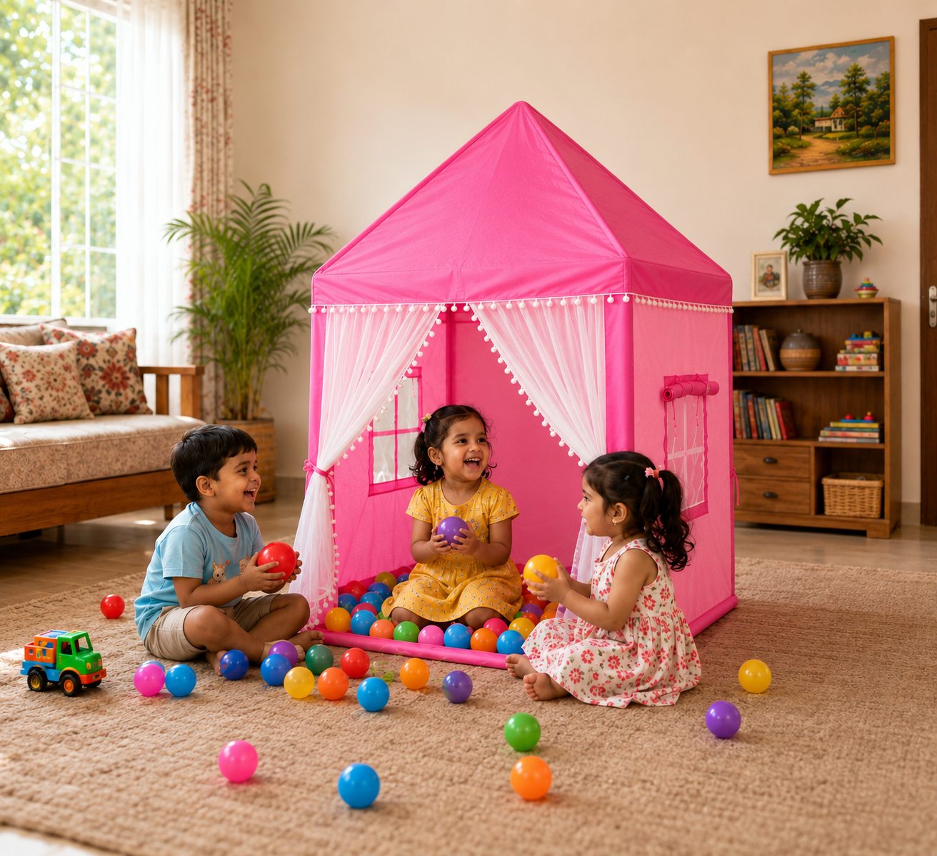 🏕️ Baby Castle House | ৩০ পিস বলসহ প্রিমিয়াম কিডস টেন্ট